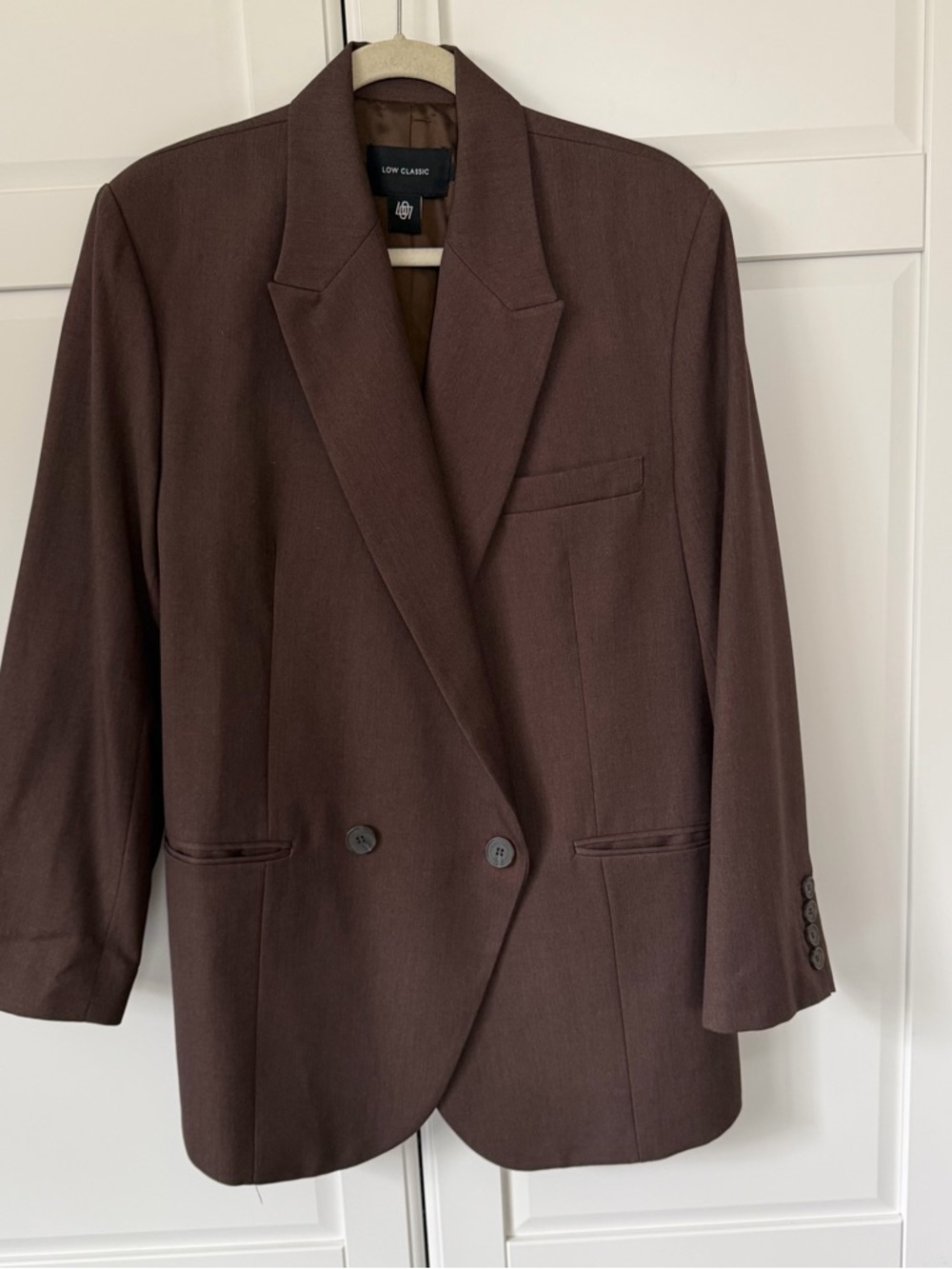 Low Classic relax loose fit Brown Double-Breasted Blazer
